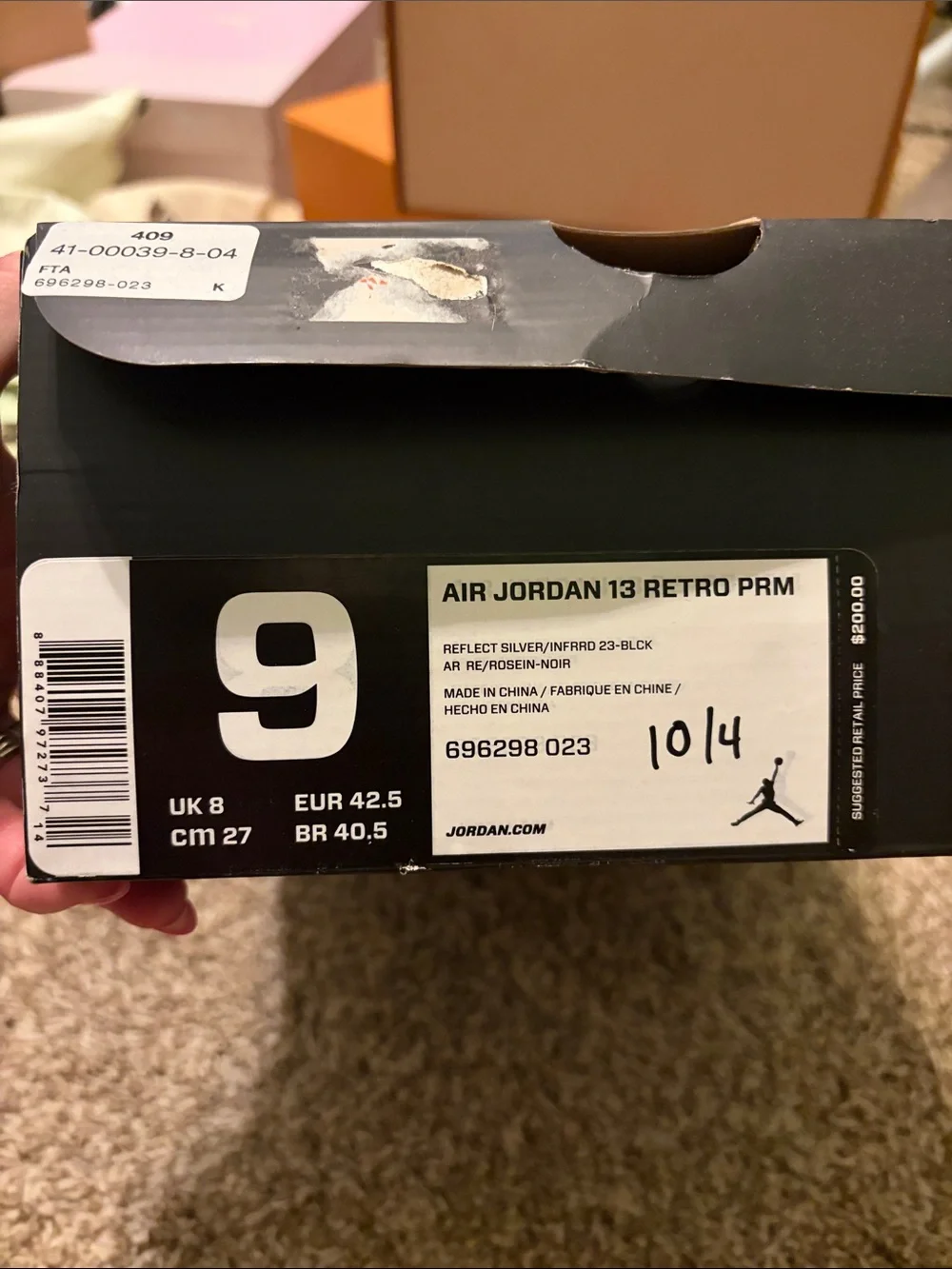 Jordan Men’s Silver, Black and Red Retro Basketball Sneakers